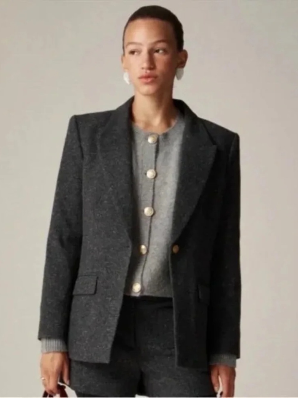 J. Crew Vivienne Donegal Italian Wool Blazer in Charcoal Grey NWT - 6P